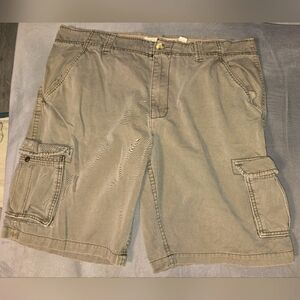 G & M Cargo Shorts Baggy Skater Y2K Style Faded Brown Cotton Men's Size 38 XL